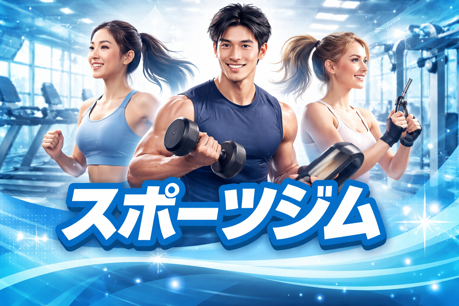 スポーツジムでのエネルギッシュなトレーニング