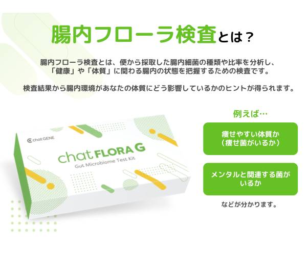 腸活でもう迷わない！レアな痩せ菌も検出できる革命的腸内フローラ検査【chatFLORA G】