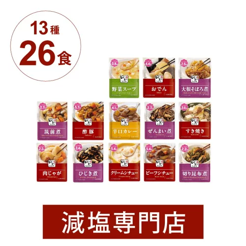 ★減塩 食品 キッセイゆめシリーズ レトルト たんぱく質 リン カリウム に配慮 13種×2袋セット(計26袋)★ | 減塩 食事 減塩食品 塩分カット 腎臓病食 低たんぱく 低タンパク 低たんぱく質 おかず 透析 低カリウム 高血圧 健康 減塩食 ギフト プレゼント 父の日 低塩