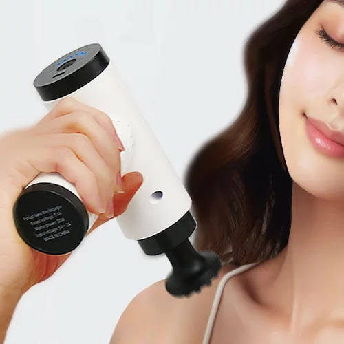 マッサージガン USB充電式 メンテナンスガン アタッチメント付き （ マッサージ器 肩たたき 電動 コードレス 振動 強弱切替 6段階 肩 背中 首 腰 首こり マッサージャー 肩たたき器 リラックス プレゼント ケア 美容 健康 白 黒 ）