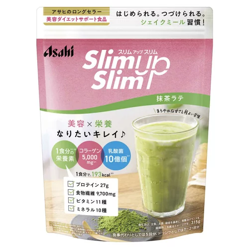 アサヒグループ食品　Slimup Slim（スリムアップスリム） 酵素+スーパーフード 抹茶ラテ 315g 美容・ダイエット